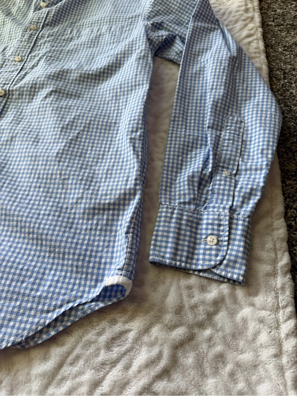J.Crew Classic Men’s Blue Gingham Check Button Down Shirt Size Small 100% Cotton